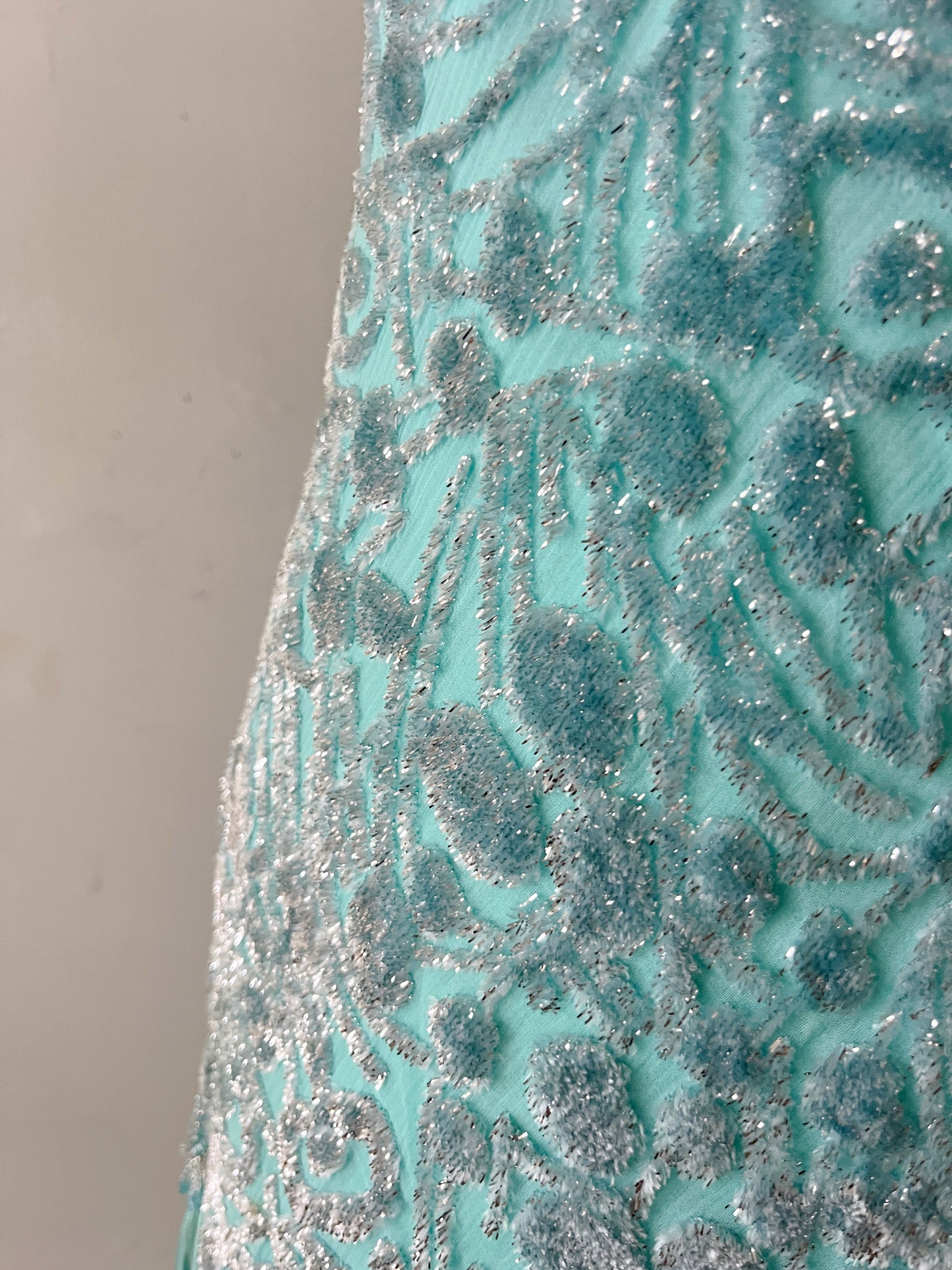 Mira DeMoss Aqua Burnout Velvet Silk Fairy Dress | S/M