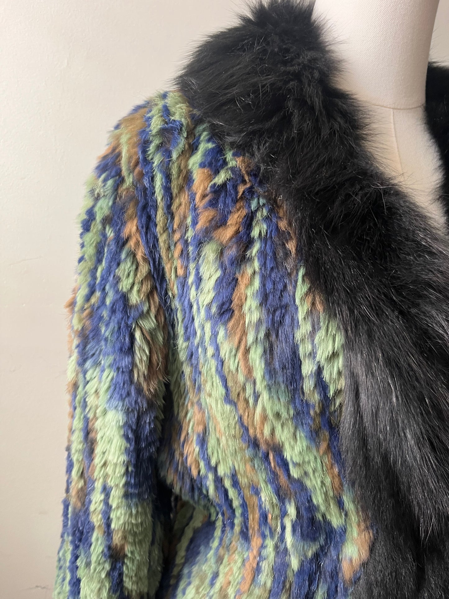 Adrienne Landau Mosaic Fur Jacket| S/M