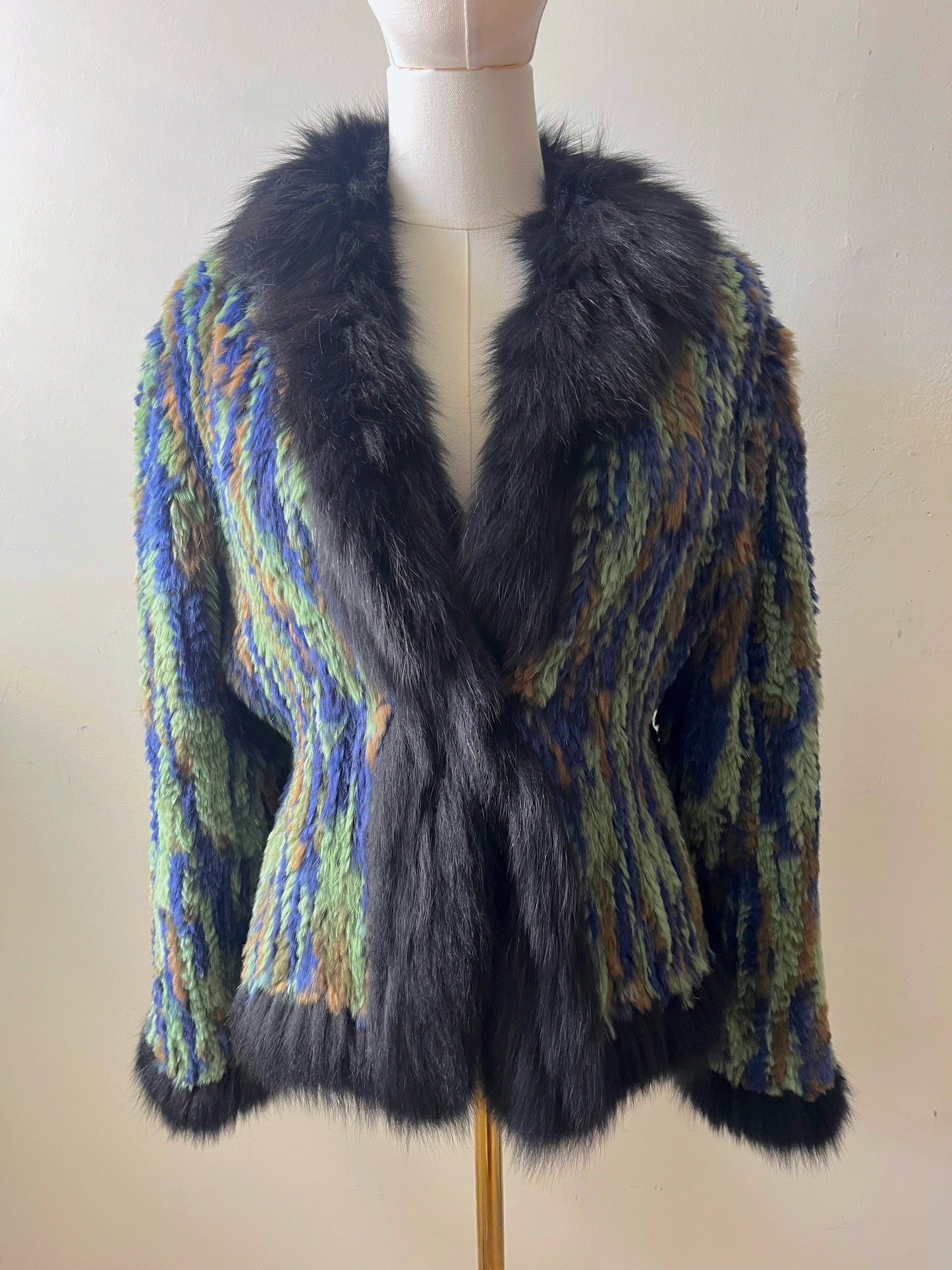 Adrienne Landau Mosaic Fur Jacket| S/M