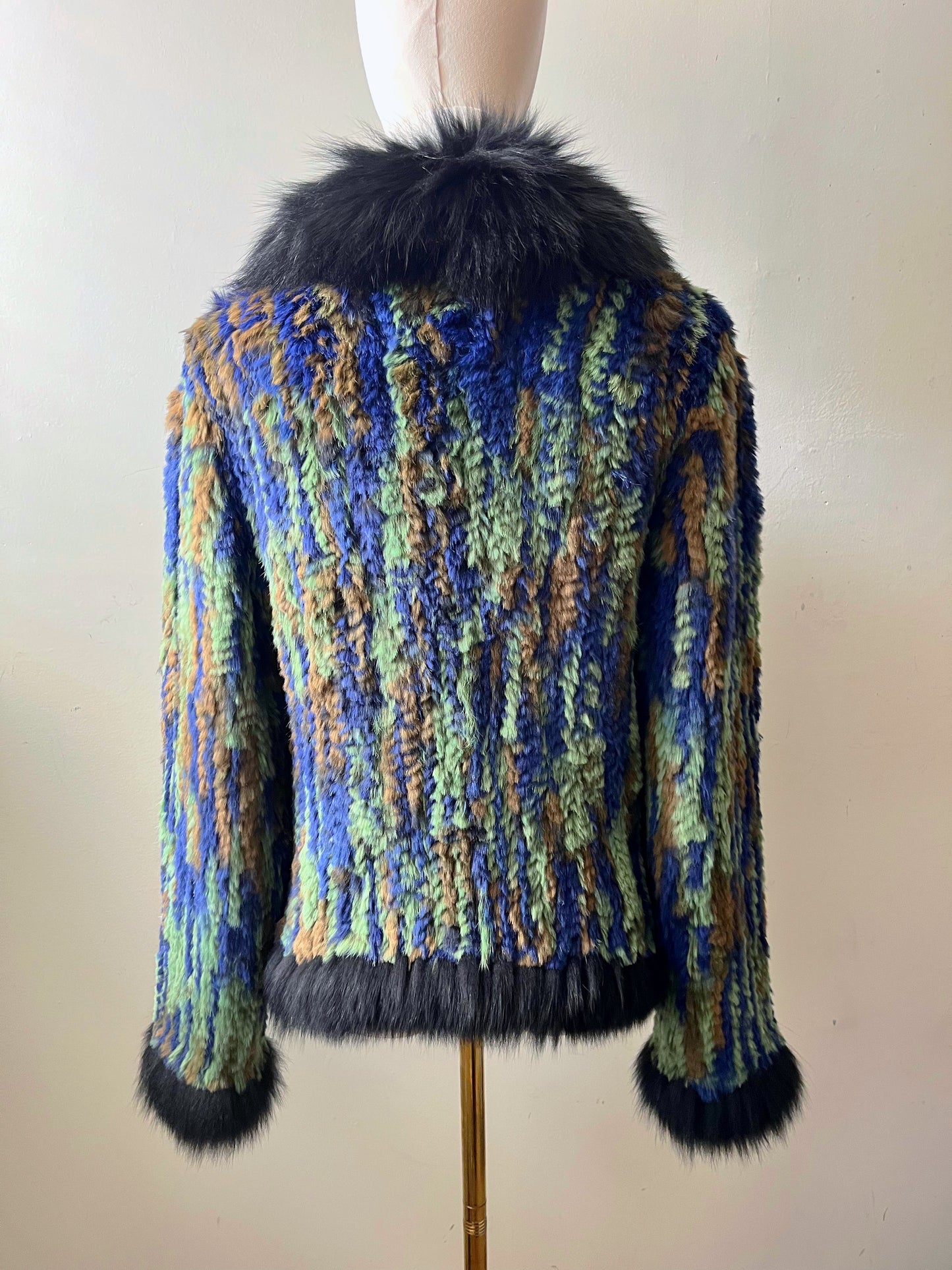 Adrienne Landau Mosaic Fur Jacket| S/M