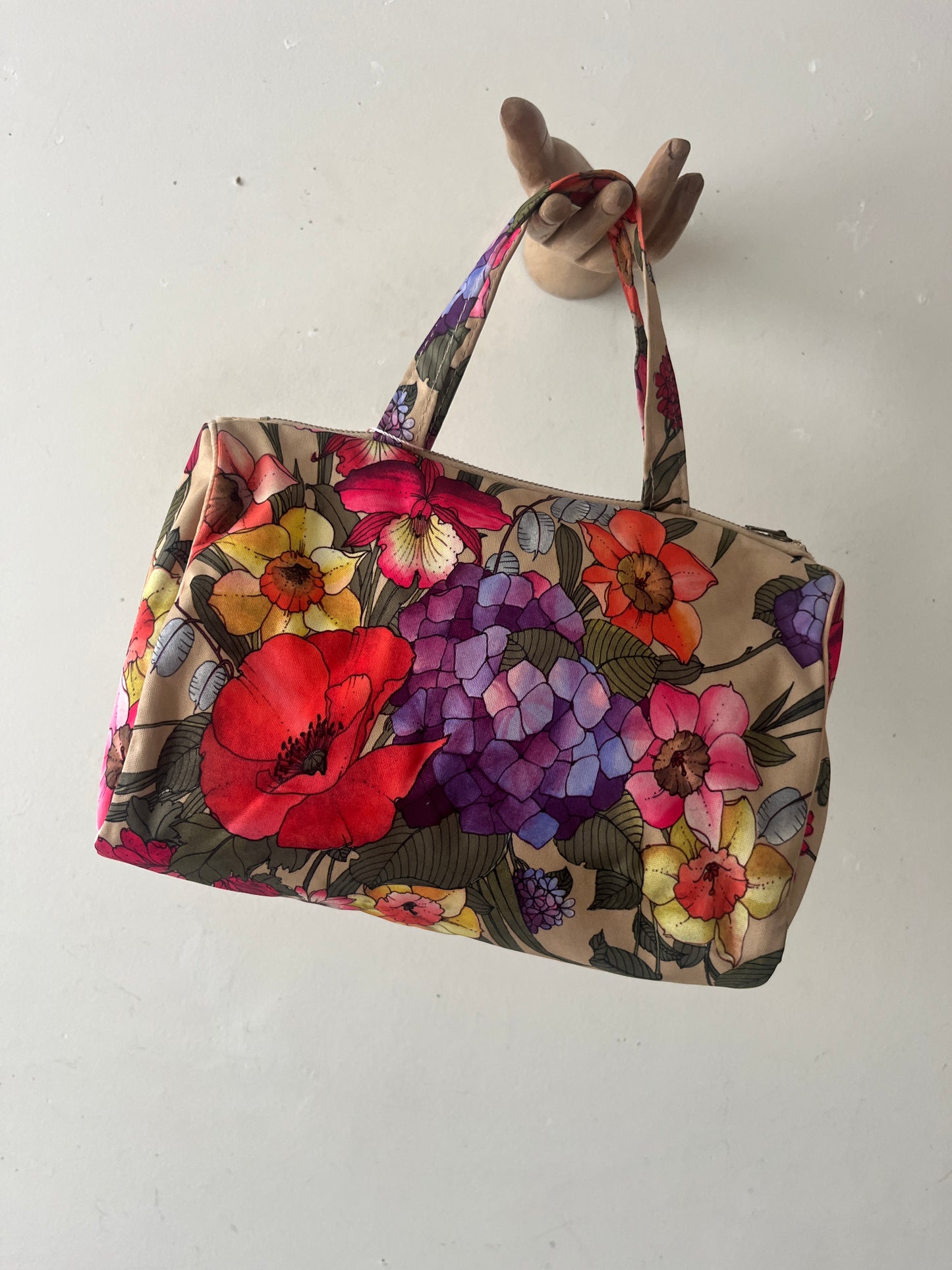Botanical Floral Print Canvas Hand Bag