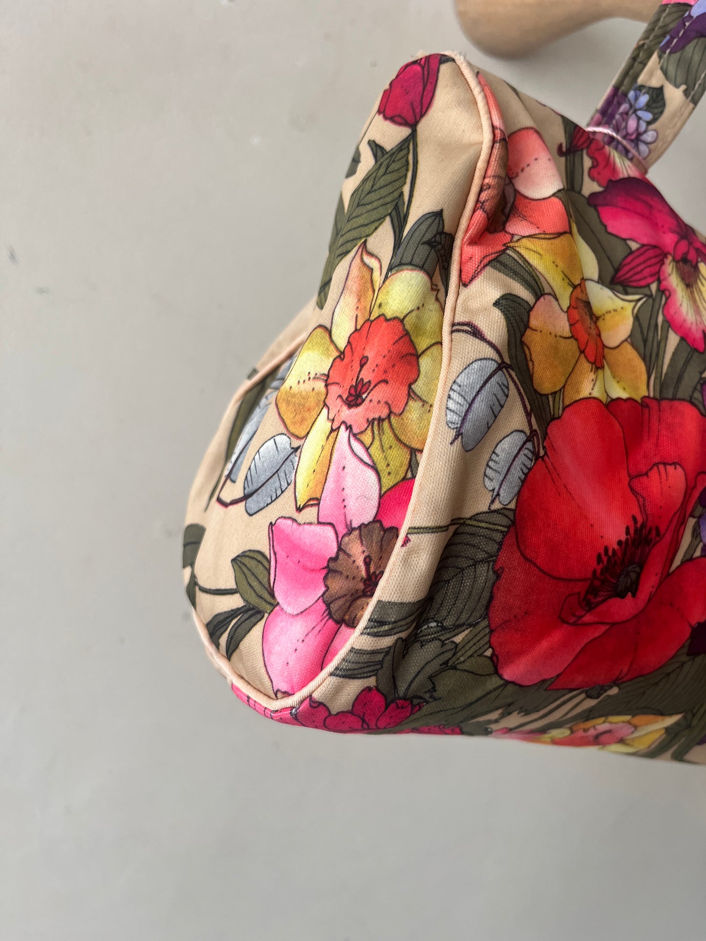Botanical Floral Print Canvas Hand Bag