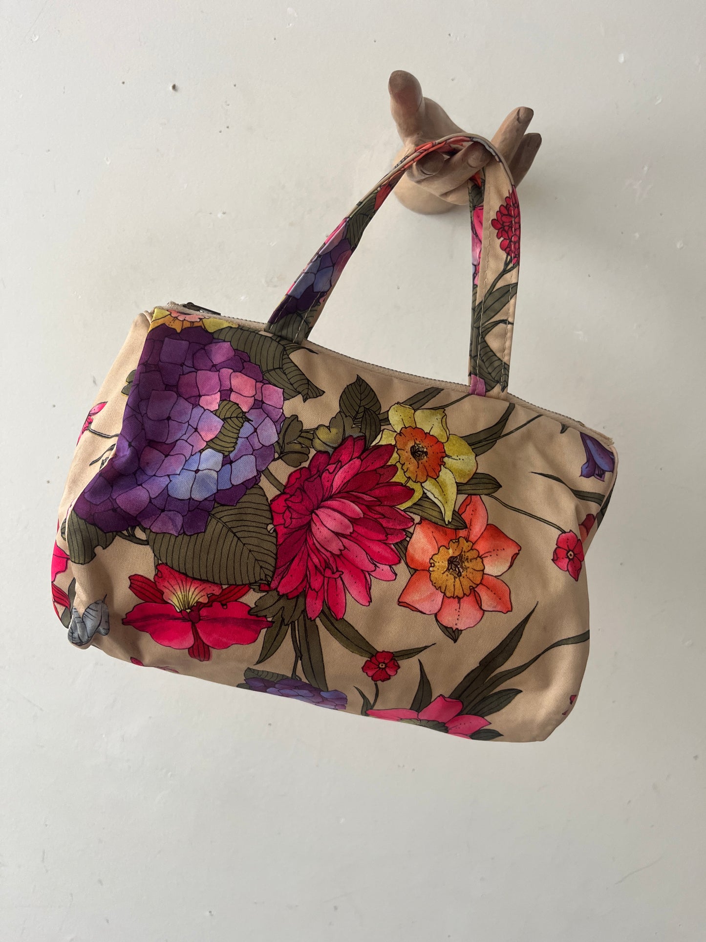 Botanical Floral Print Canvas Hand Bag