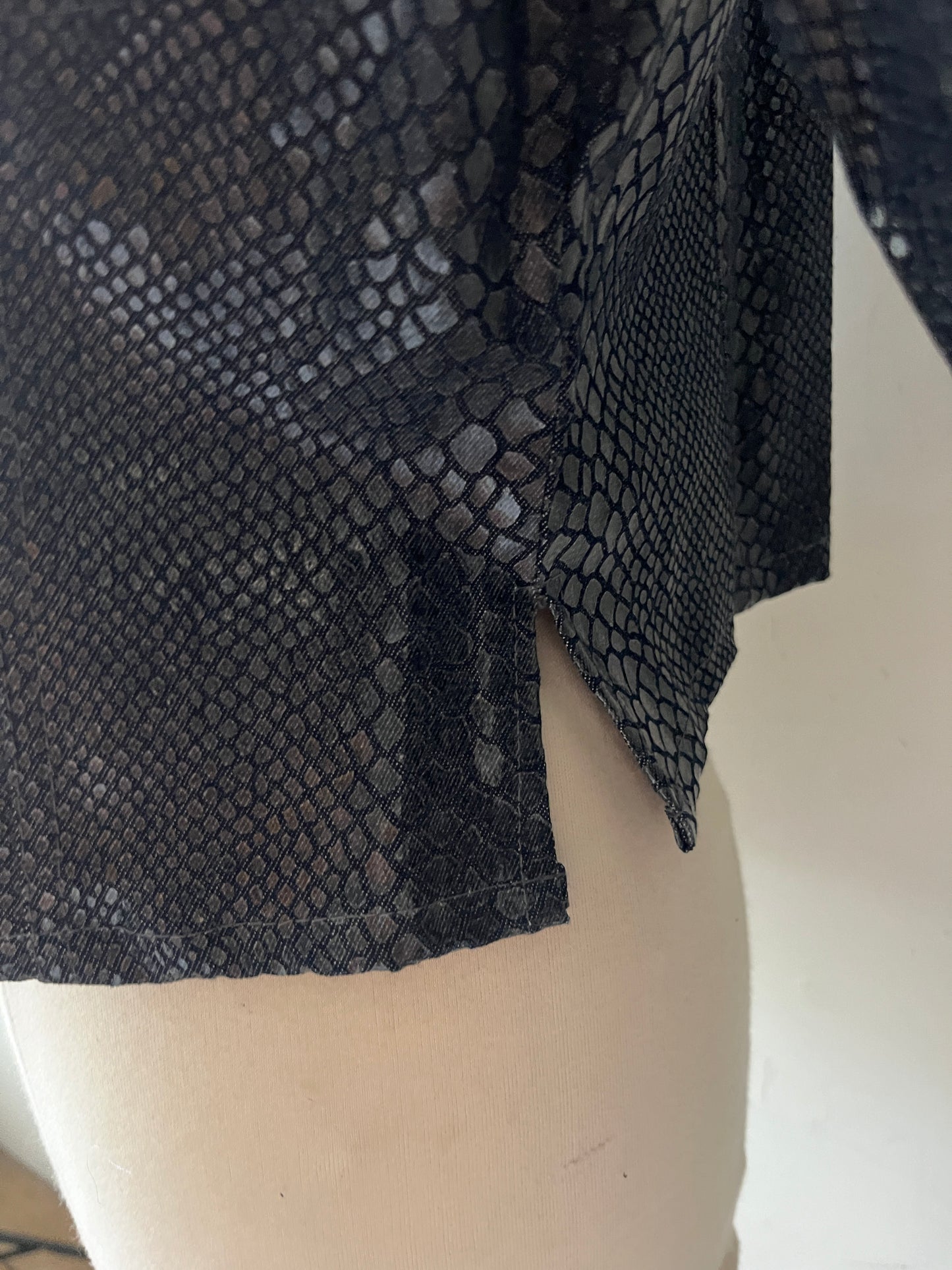 Coated Denim Snakeskin Jacket & Pant Set| Small