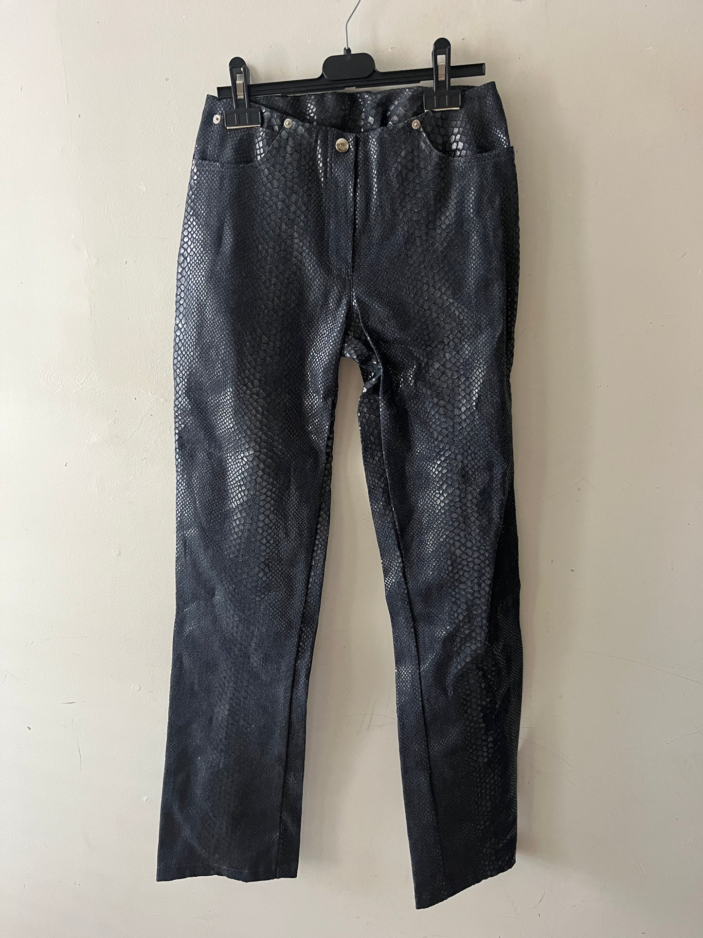 Coated Denim Snakeskin Jacket & Pant Set| Small