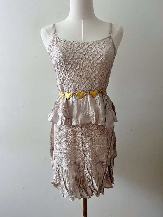 Mermaid Silk Blend Crinkle Cami & Skirt Set| M/L