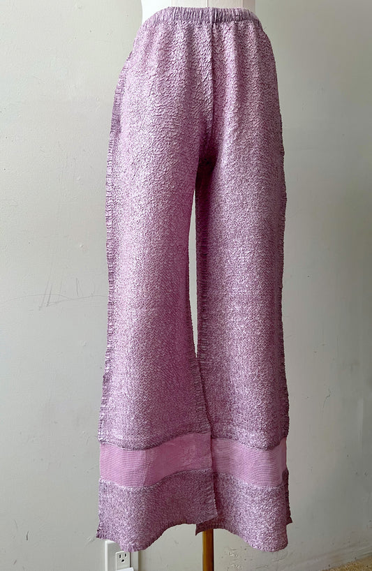 Mermaid Silk Blend Crinkle Lavender Pants| Medium