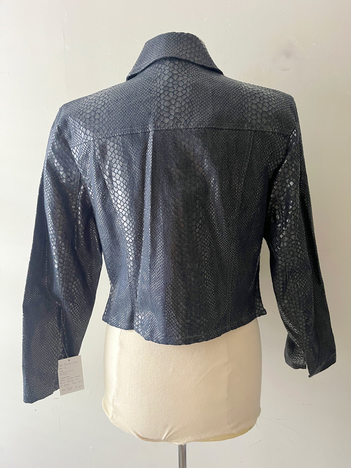 Coated Denim Snakeskin Jacket & Pant Set| Small