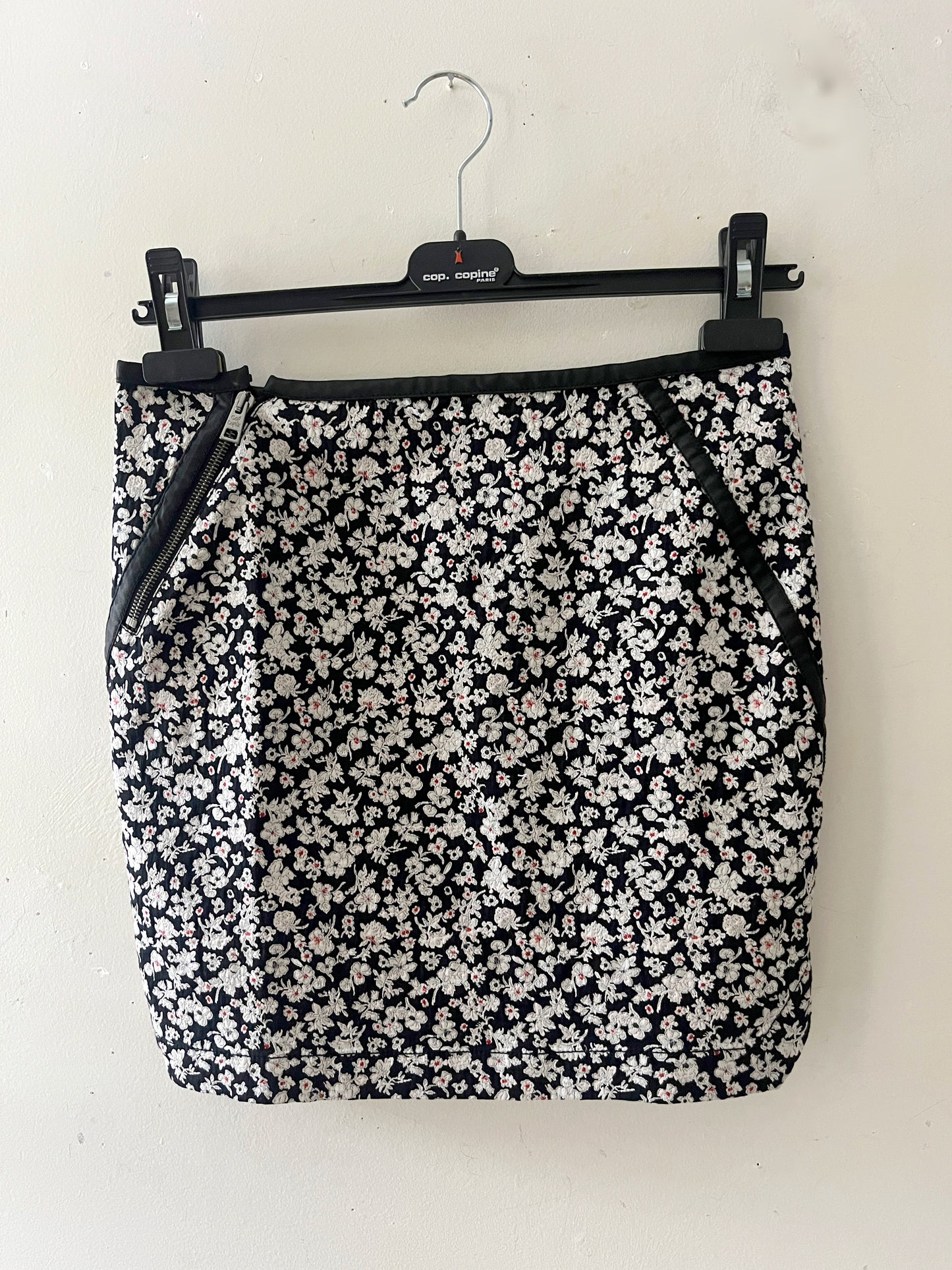 Cop Copine Jacquard Floral Knit Mini Skirt| Small