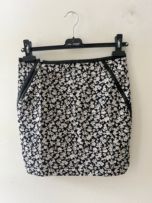 Cop Copine Jacquard Floral Knit Mini Skirt| Small