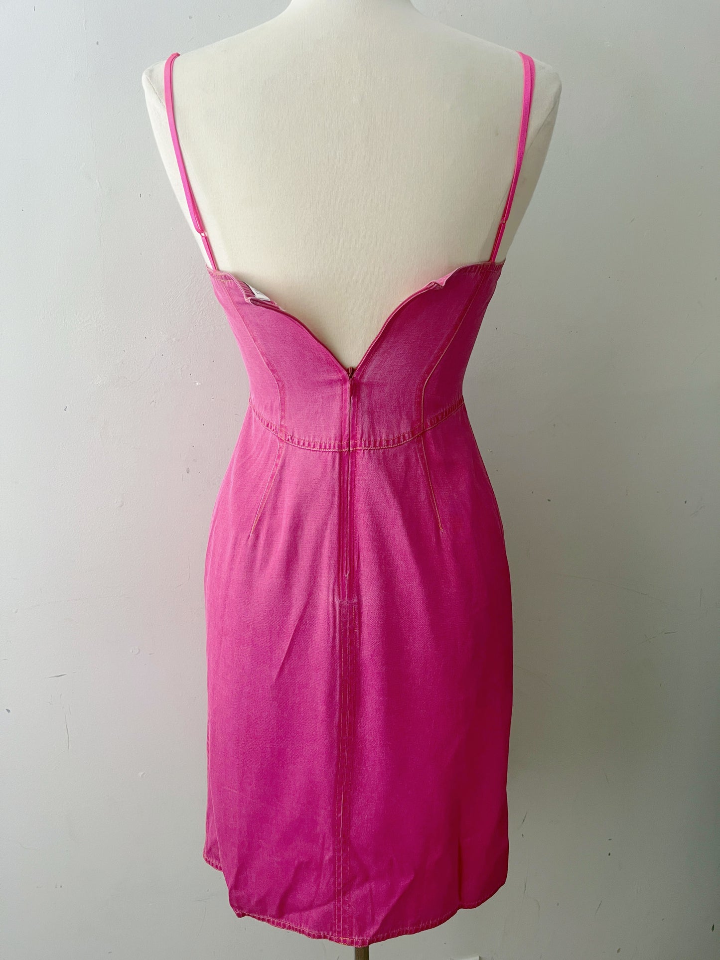 Euro Denim-Look Corset Dress| Small