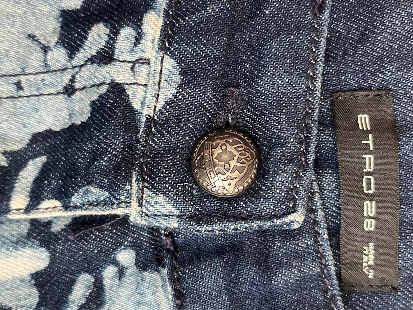 Etro Floral Print Denim| Medium