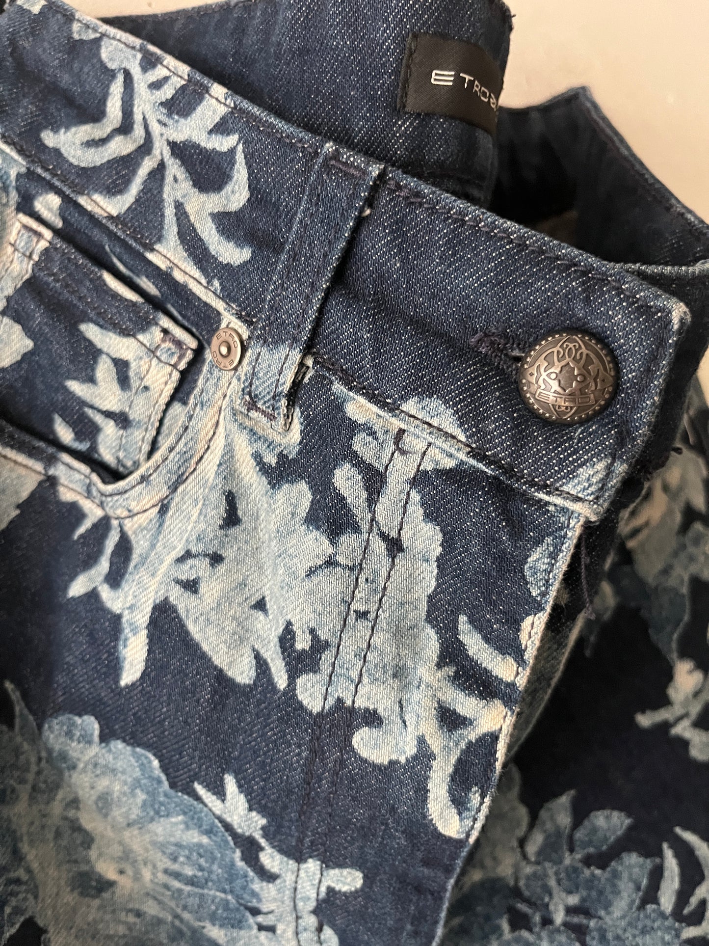 Etro Floral Print Denim| Medium