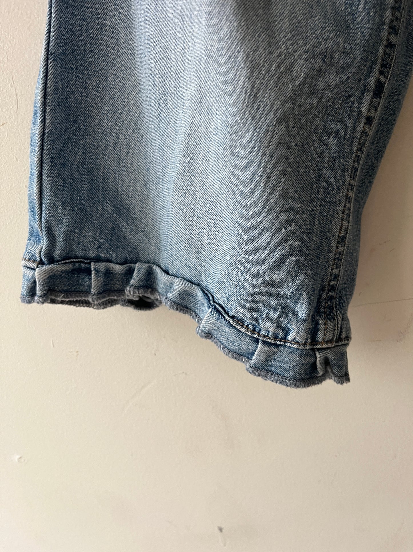 Todd Oldham Low rise Split-Denim Ruffle Flare | Medium