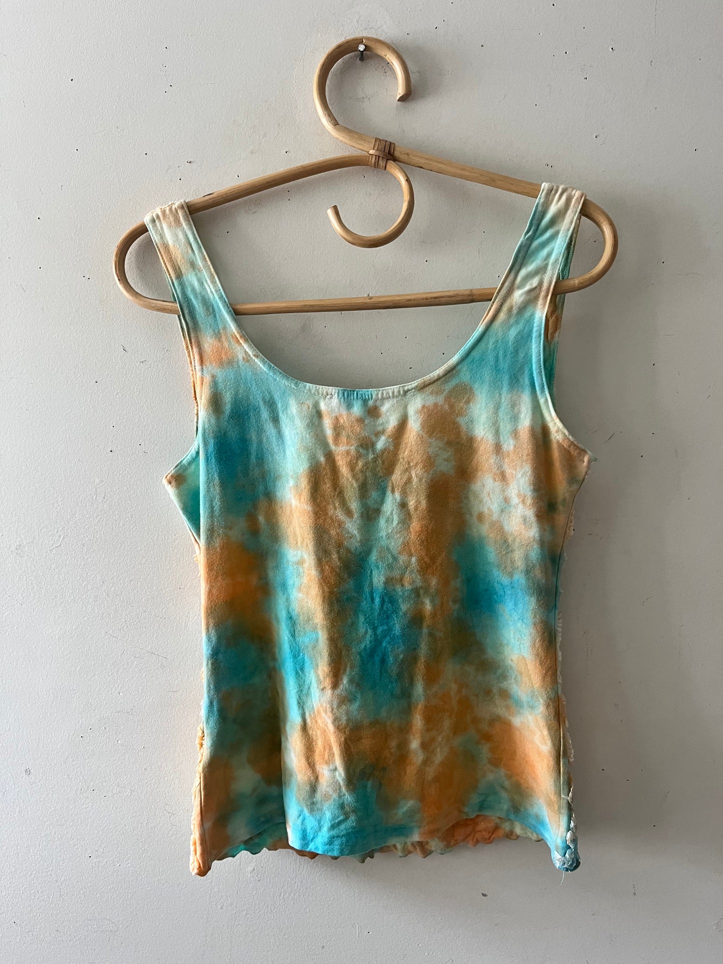 Ruffle Texture Sea Coral Top| S/M