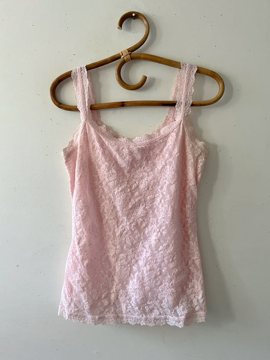 Mesh Lace Pale Pink Top| Medium