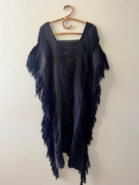 Fringe Cotton Tunic Dress| O/S