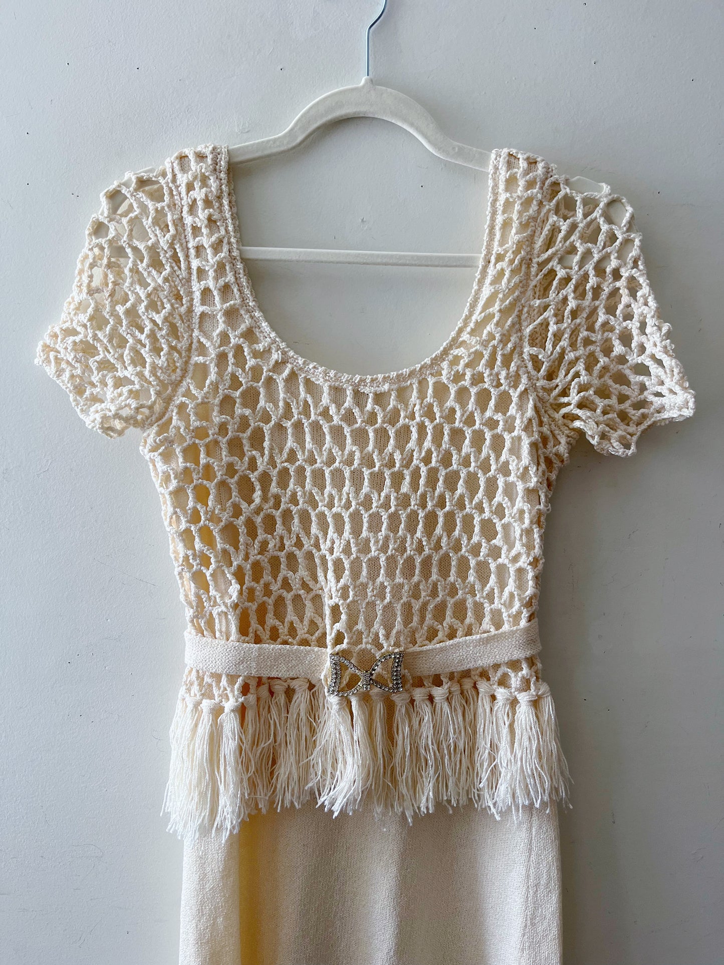 Crochet Knit Fringe Dress