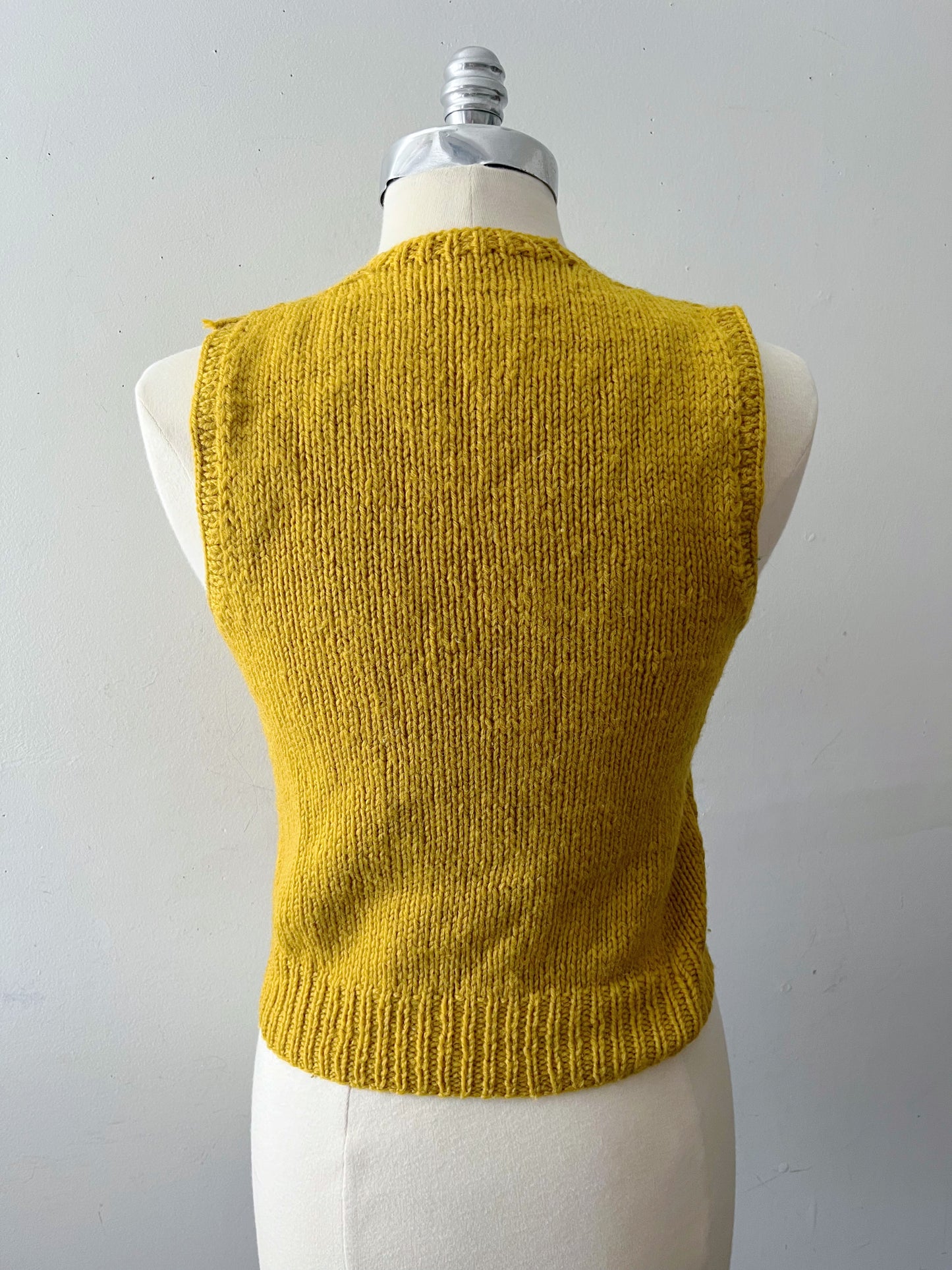 Mustard hand knit vest