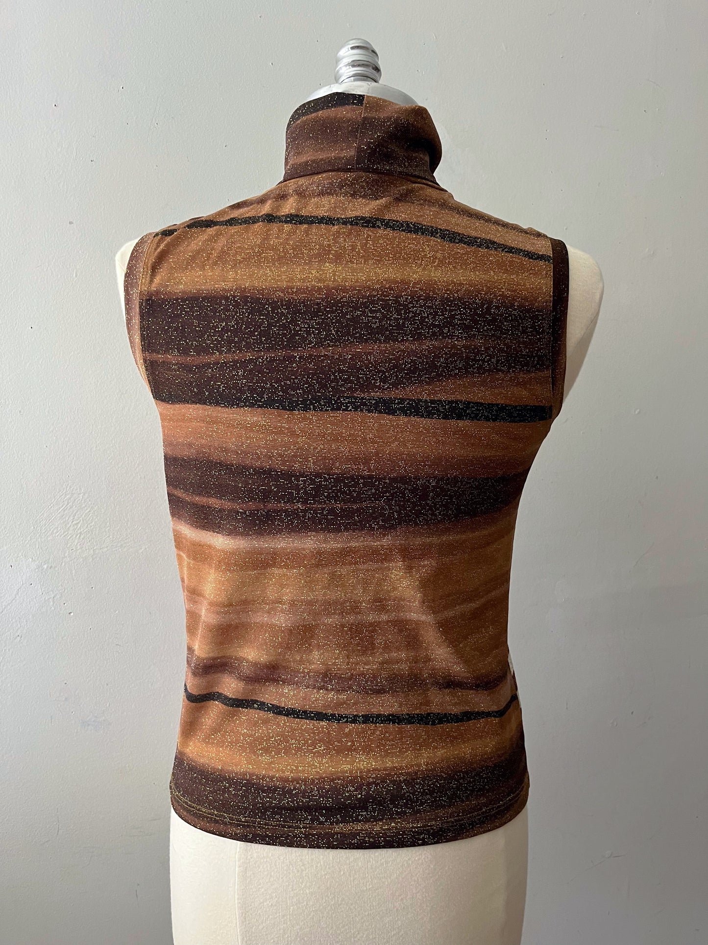 Lurex Patched Mock Neck