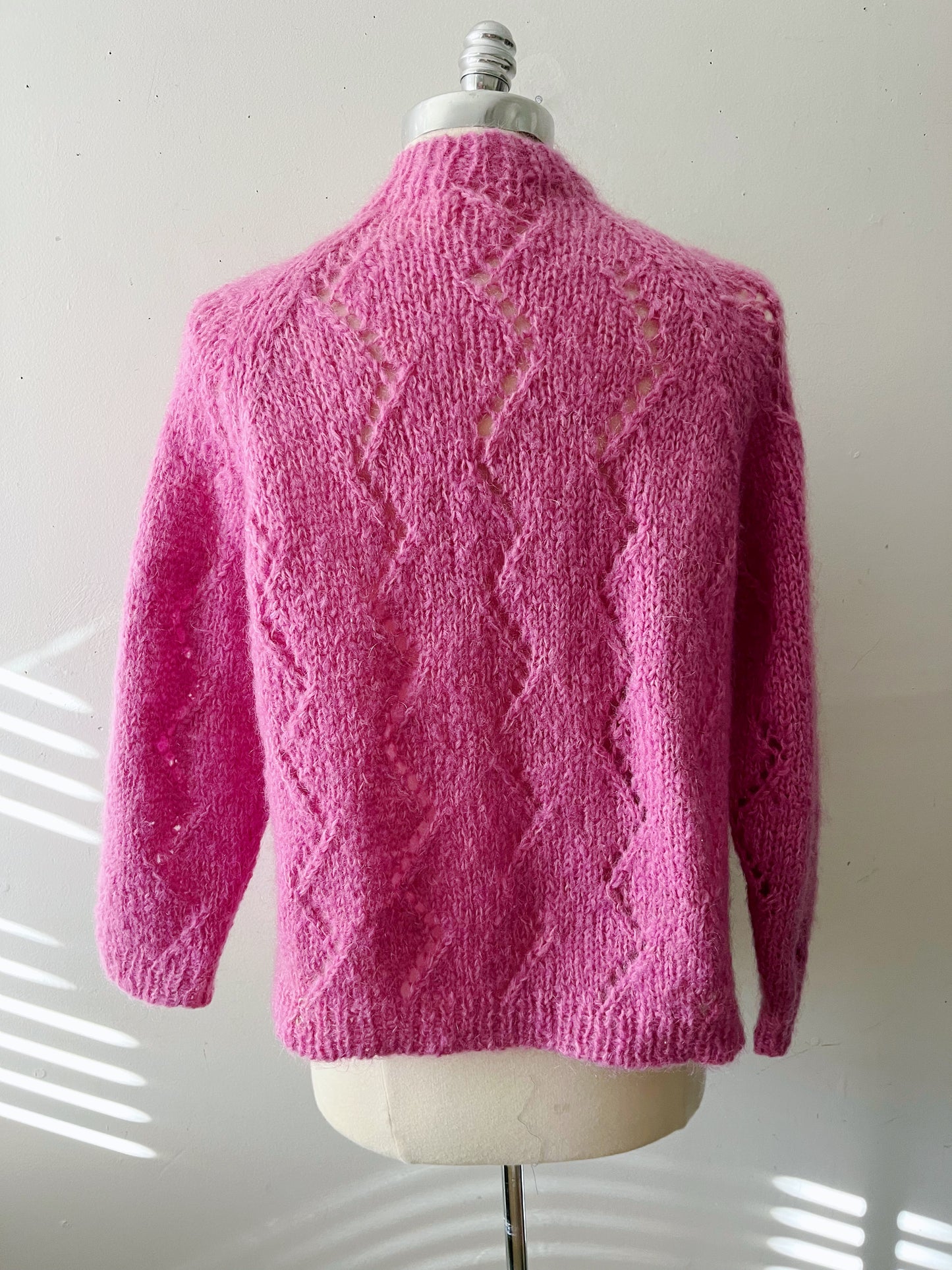Violet hand knit cardigan sweater