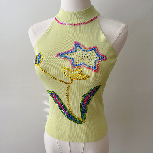 Matcha Knit Sequined Tank | Small