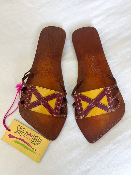 Save the Queen Leather Sandals
