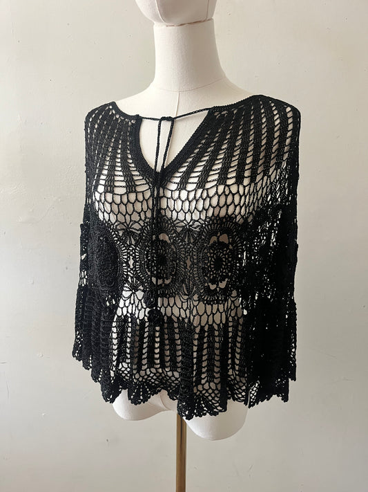 Crochet Cape Poncho Top| One size