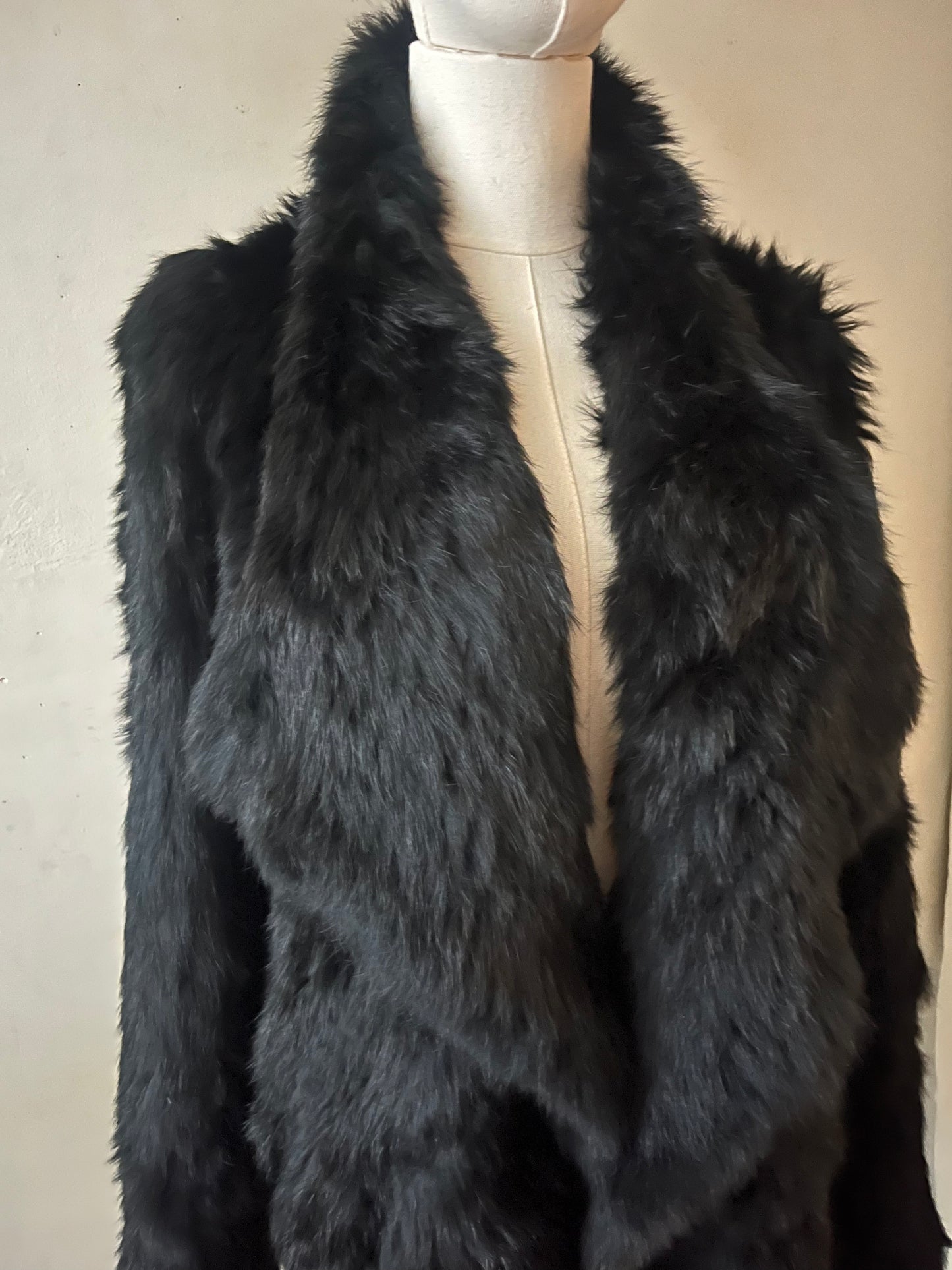 Shag Rabbit Fur Open Jacket| M/L