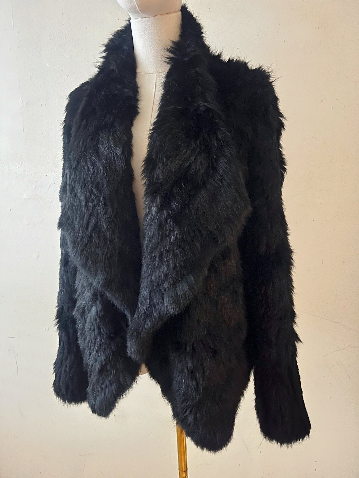Shag Rabbit Fur Open Jacket| M/L