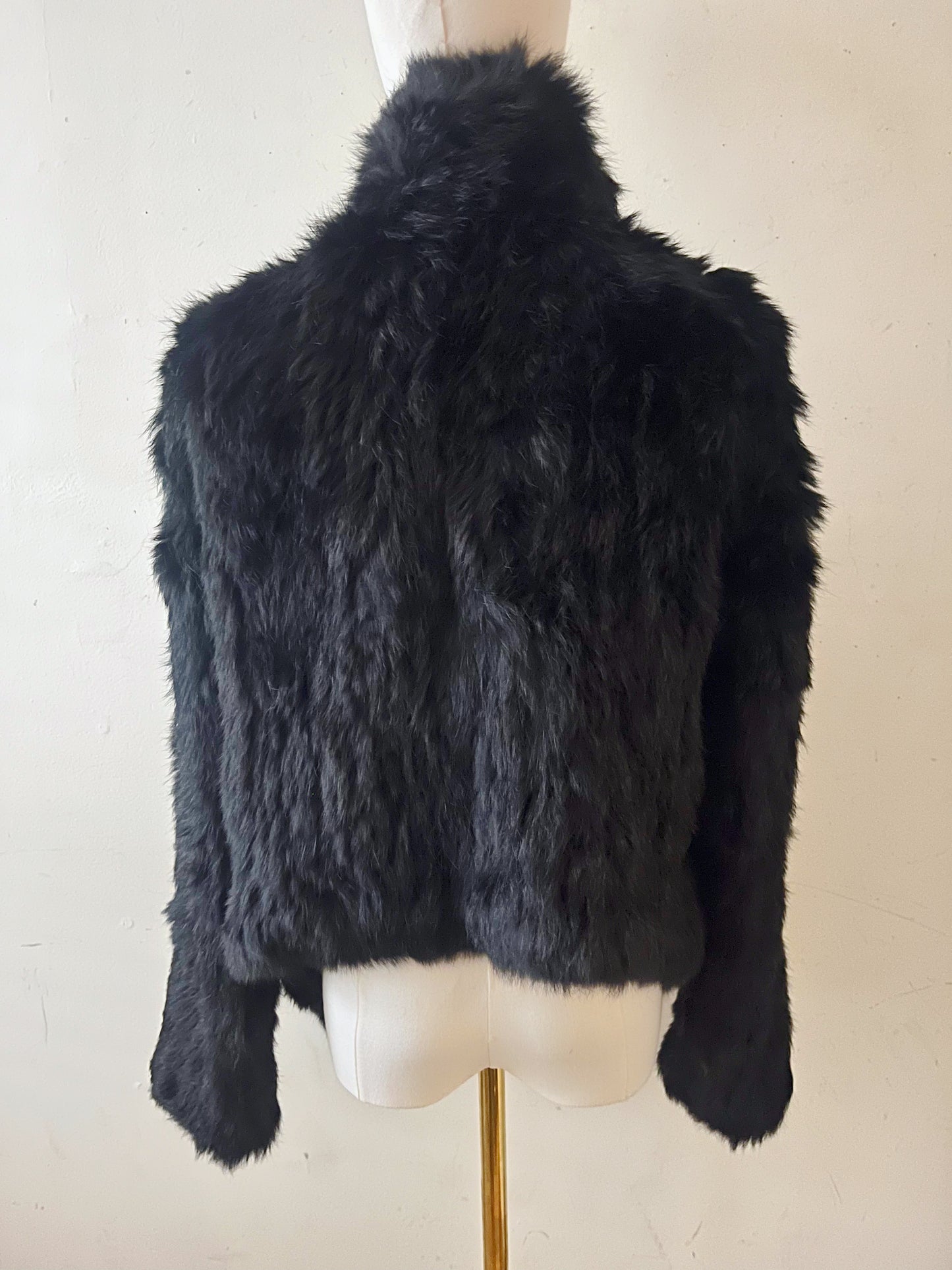 Shag Rabbit Fur Open Jacket| M/L