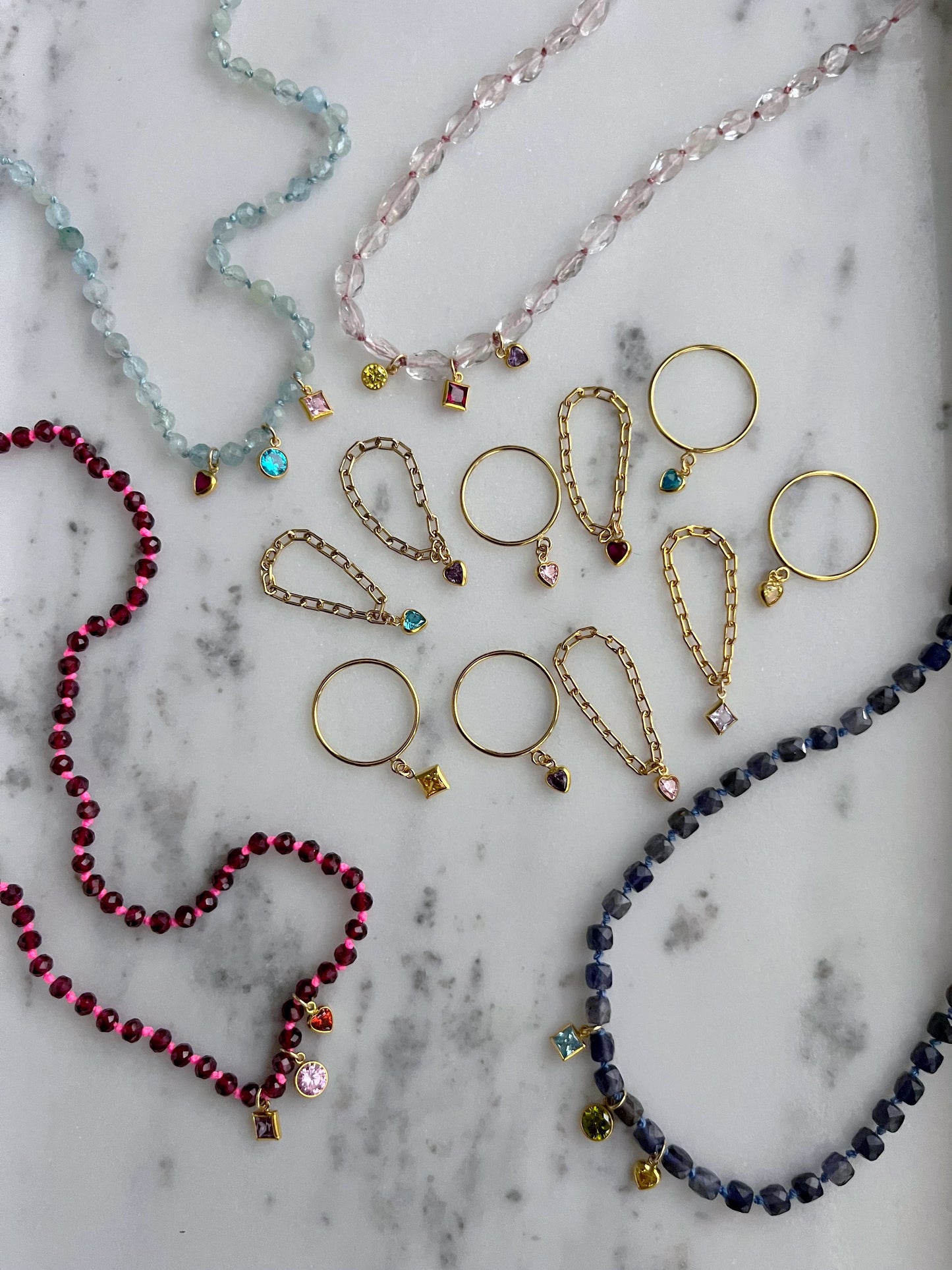 Aquamarine Silk Knotted Lucky Charm Necklace