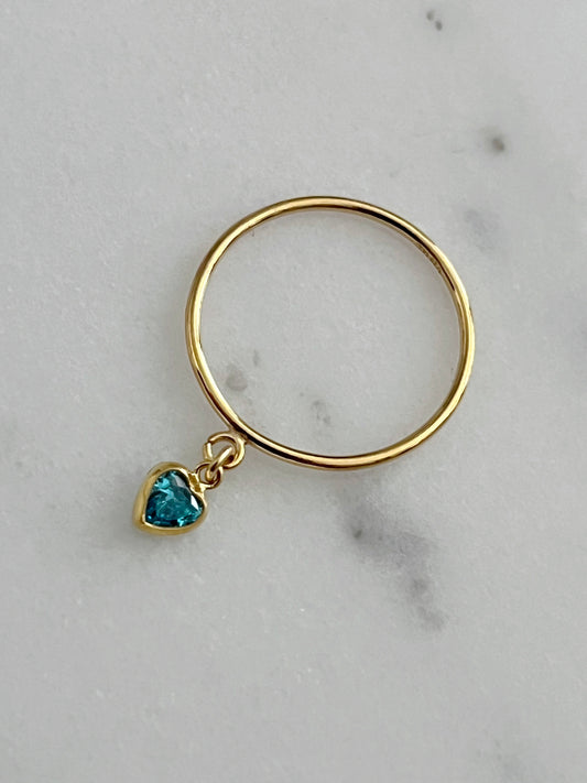 Lucky Charm Ring Turquoise Heart| Size 7