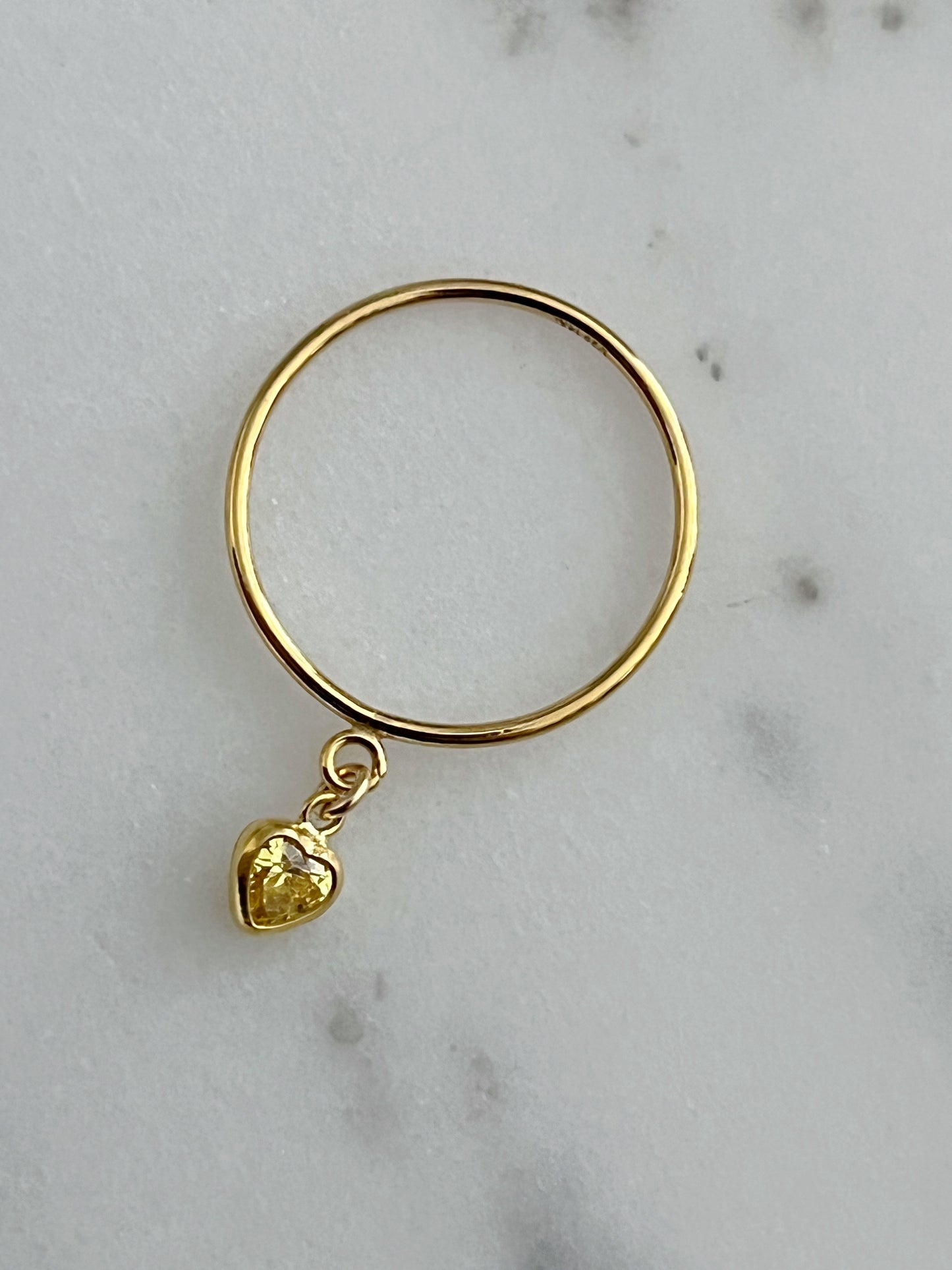 Lucky Charm Ring Yellow Heart| Size 7