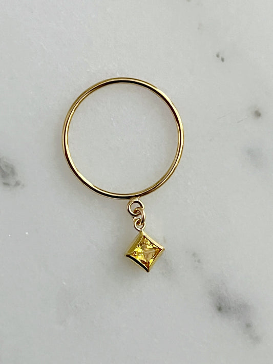 Lucky Charm Ring Yellow Diamond| Size 6