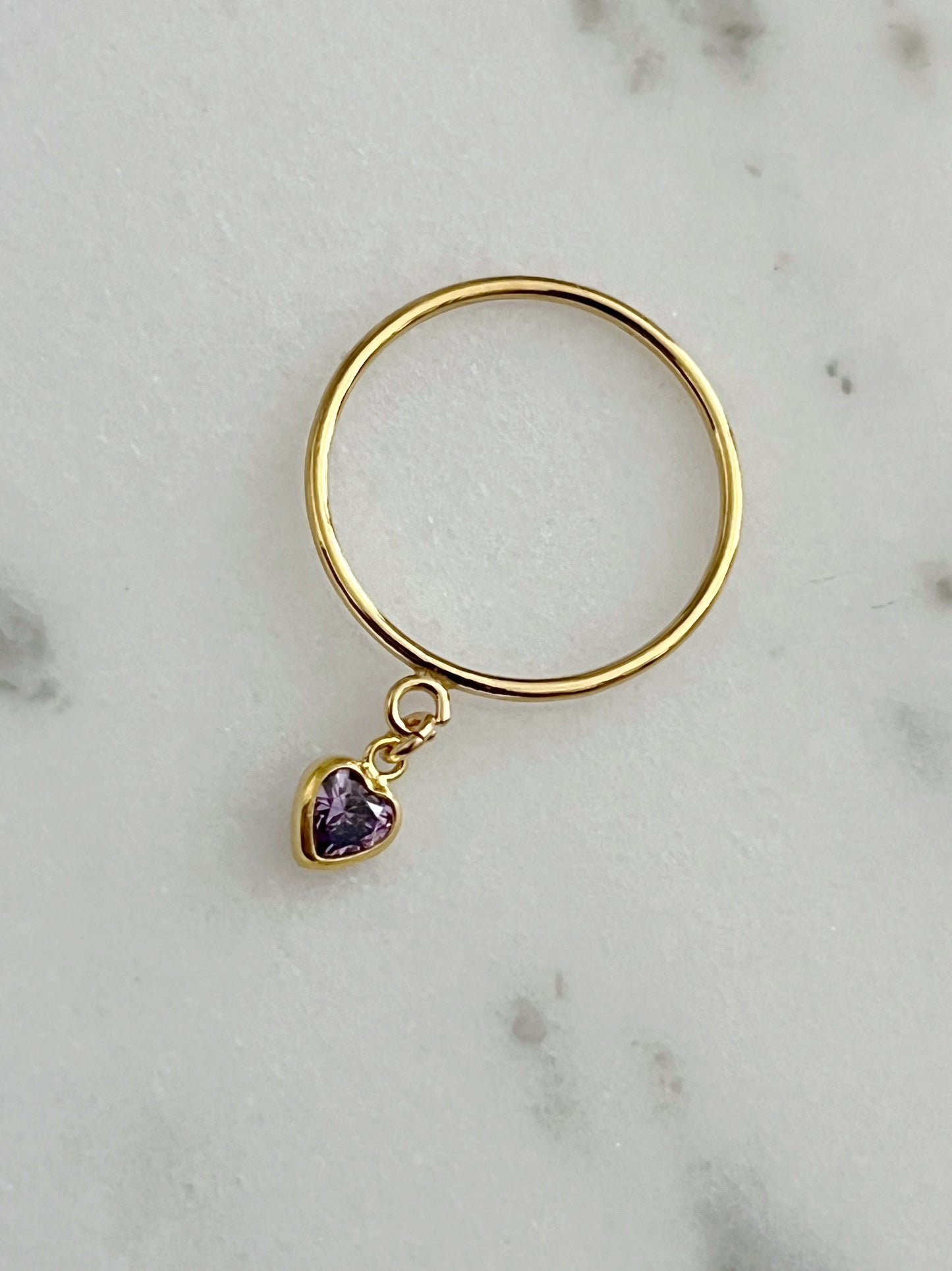 Lucky Charm Ring Purple Heart| Size 6