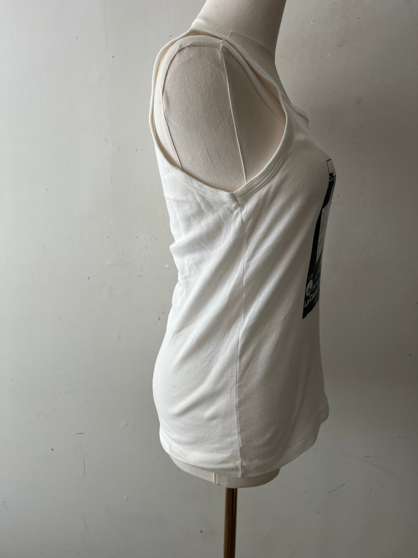 Vintage Petit Bateau White Graphic Print Tank Top| XS/S