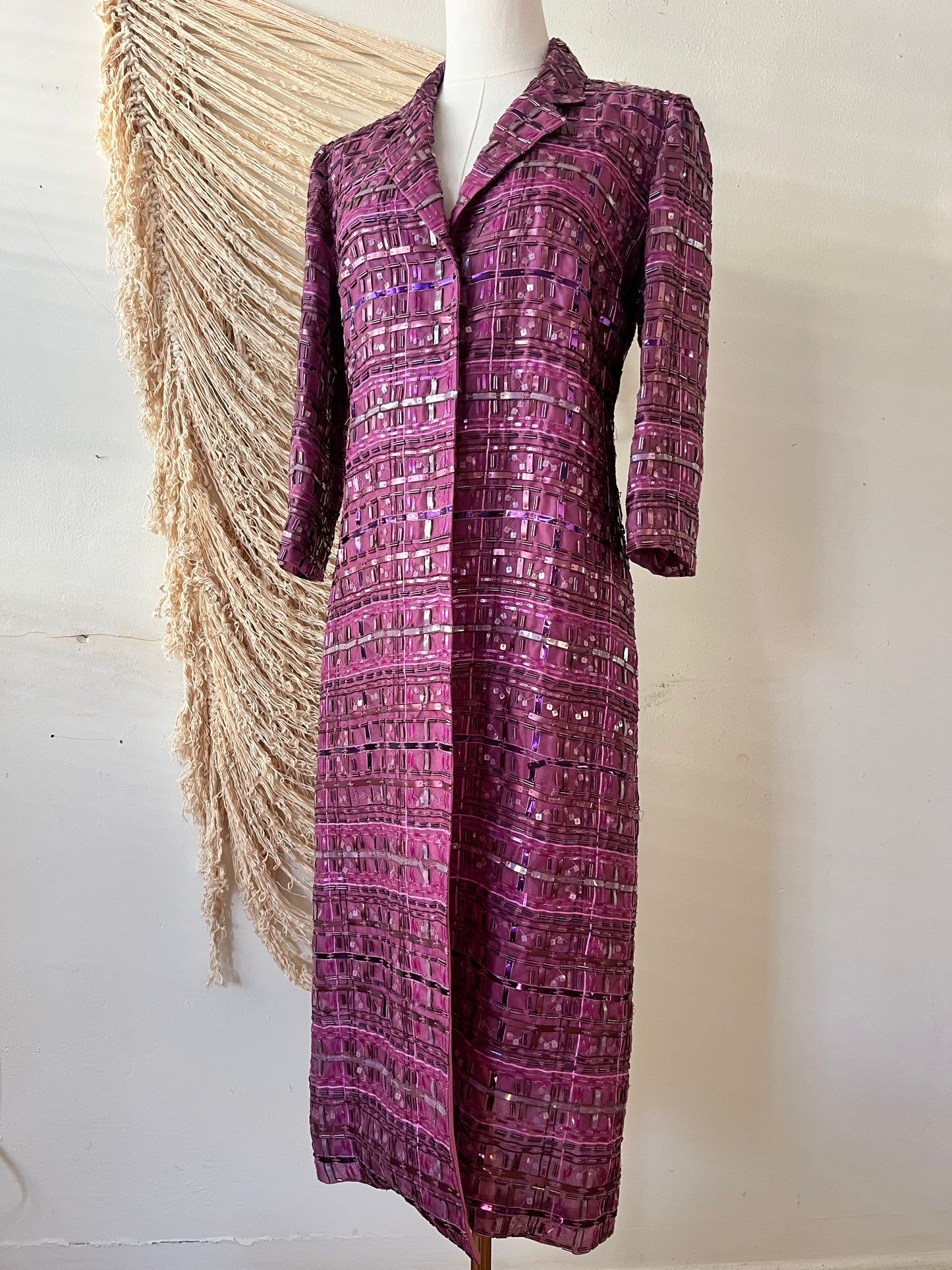 Max Mara Silk Beaded Sequin Coat| XS/S