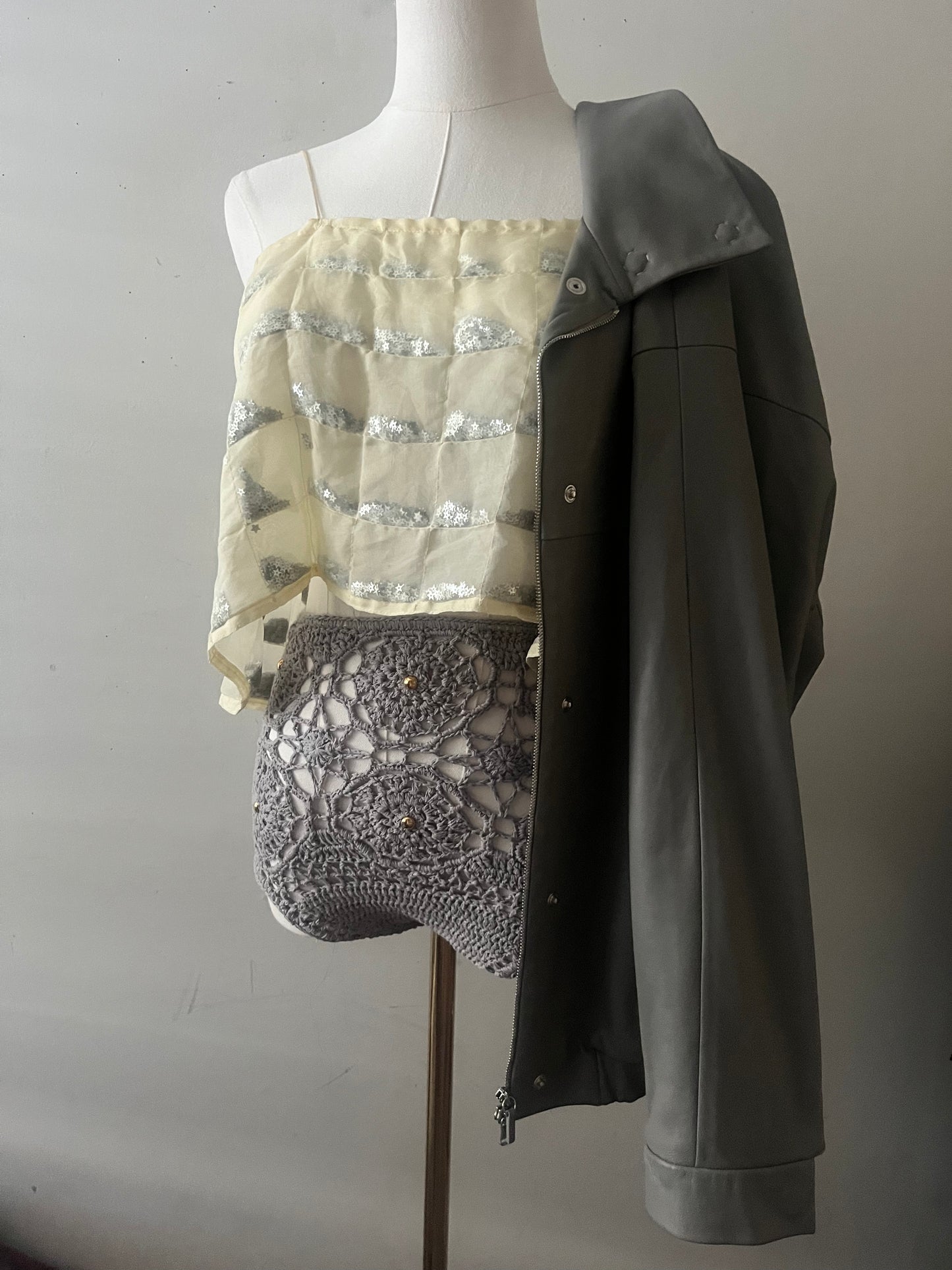 Star Confetti Organza Silk Top| One Size