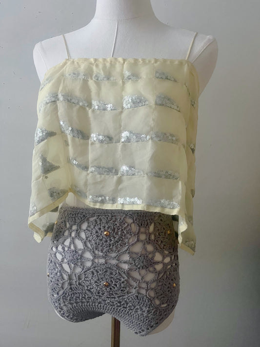 Highwaisted Studded Star Crochet Briefs| XS/S