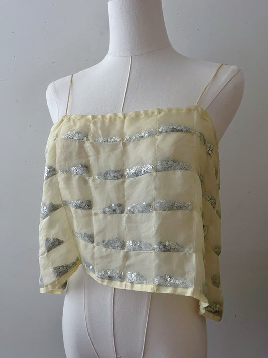 Star Confetti Organza Silk Top| One Size