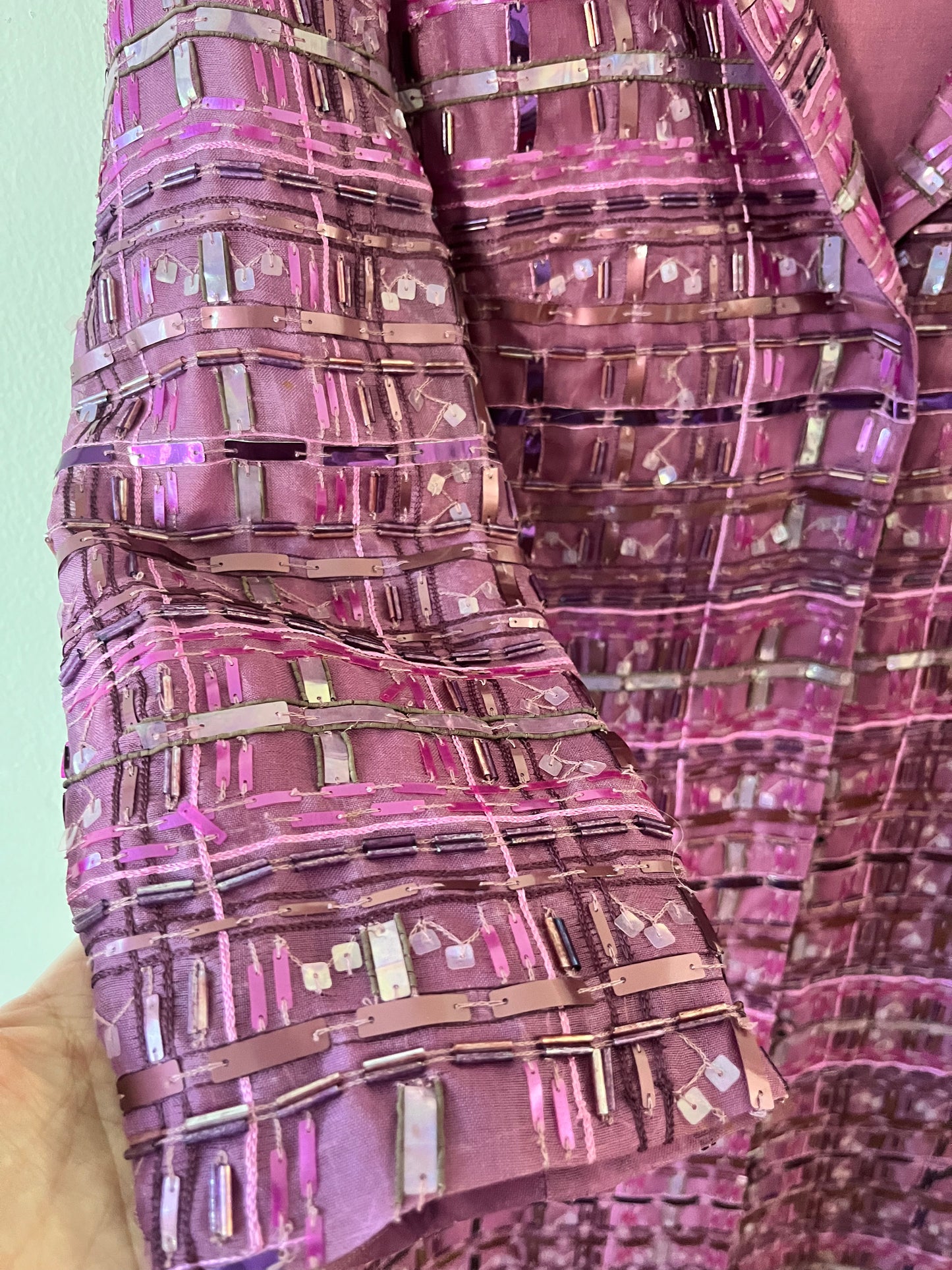 Max Mara Silk Beaded Sequin Coat| XS/S