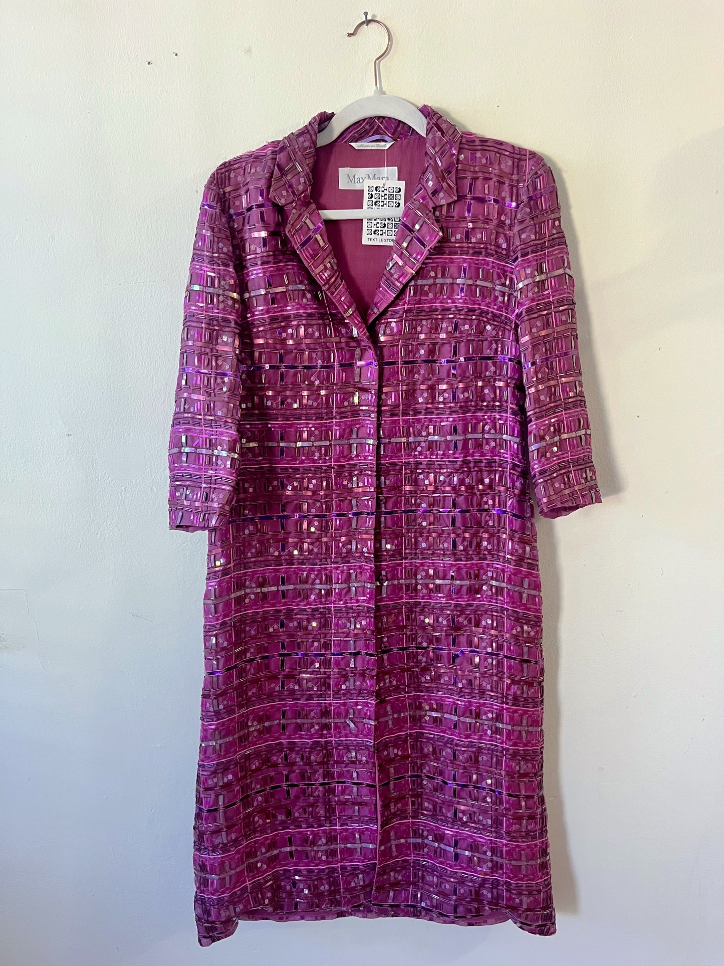 Max Mara Silk Beaded Sequin Coat| XS/S