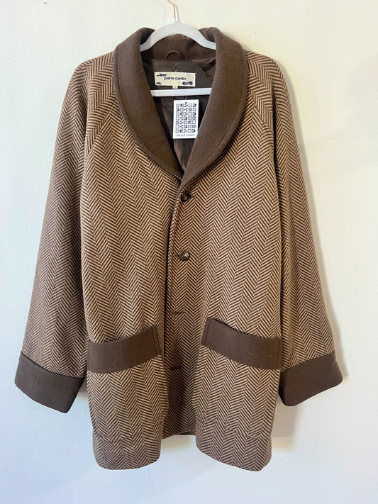 Pierre Cardin Herringbone Wool Knit Jacket| L/XL
