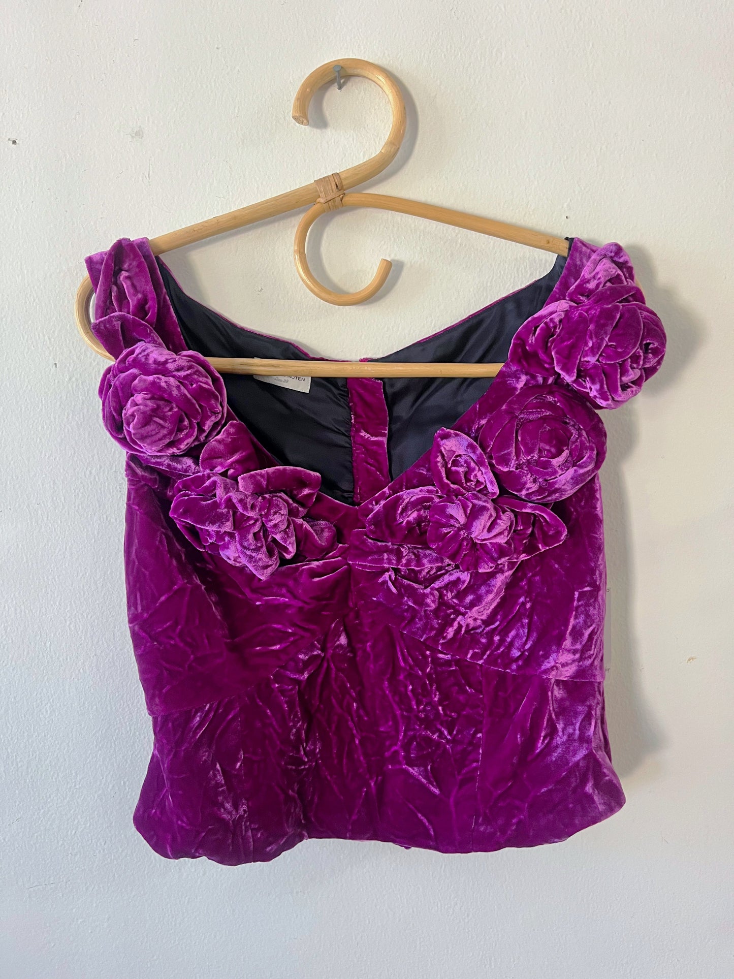 Dries Van Noten 3D Floral Velvet Top | S/M