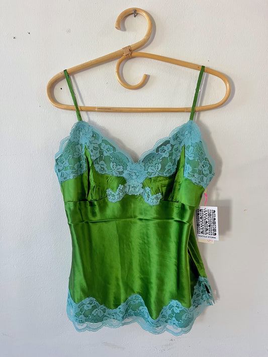 Silk Lace Cami Green Blue| Small