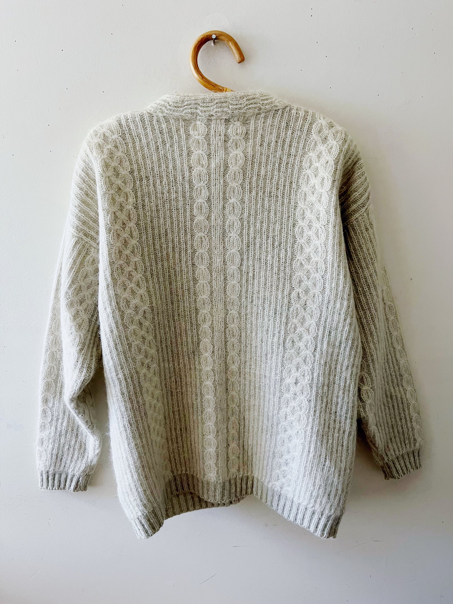 Mohair Platinum Lace Cardigan Sweater