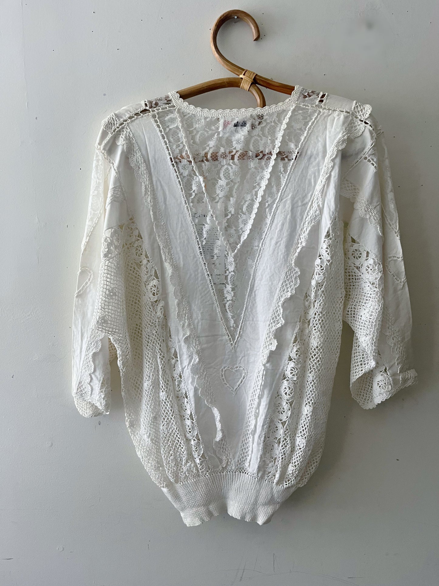 Crochet Cotton Lace Sweater Top | M/L