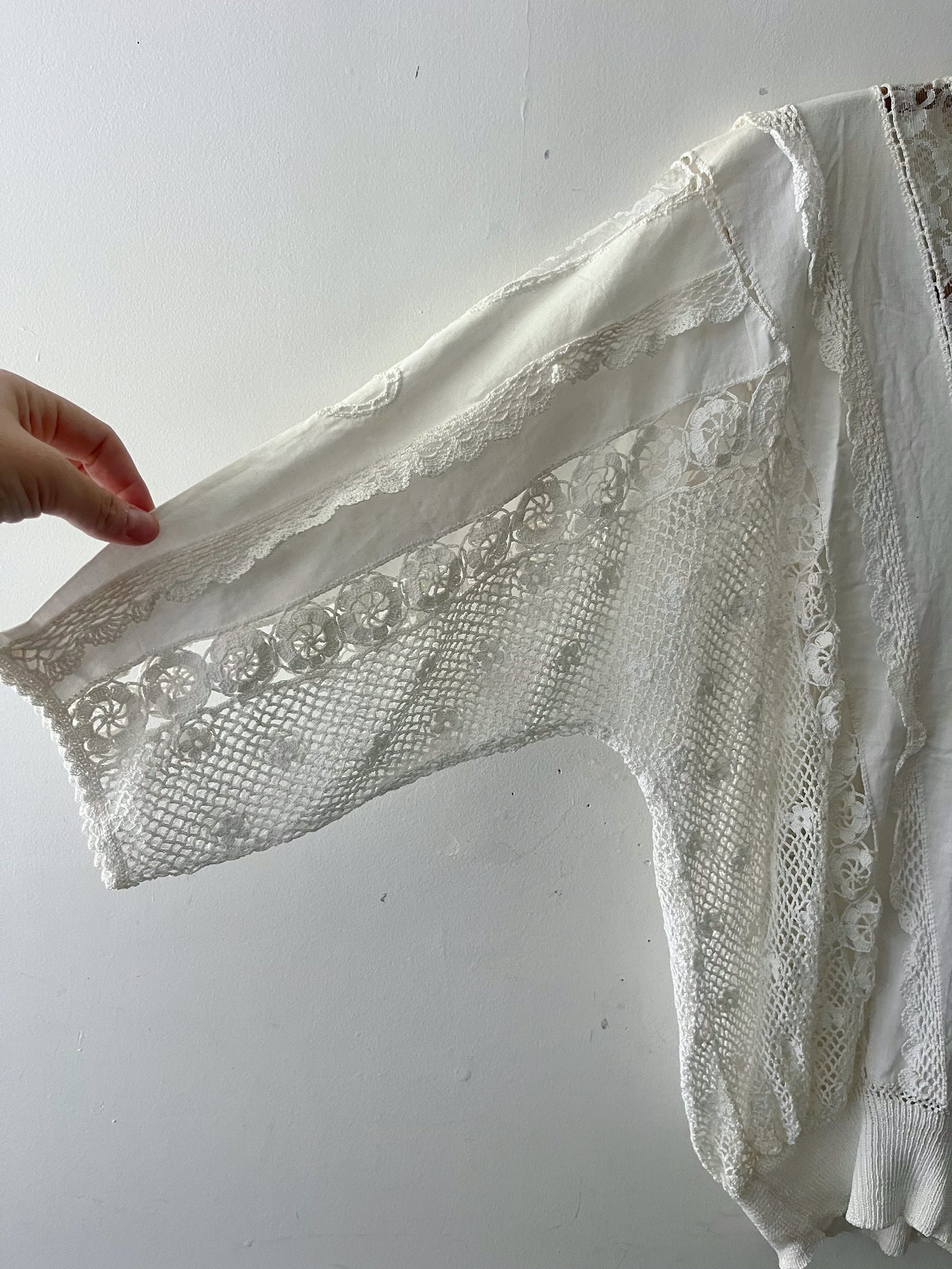 Crochet Cotton Lace Sweater Top | M/L