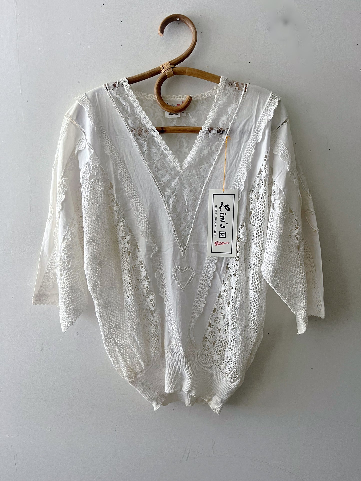 Crochet Cotton Lace Sweater Top | M/L